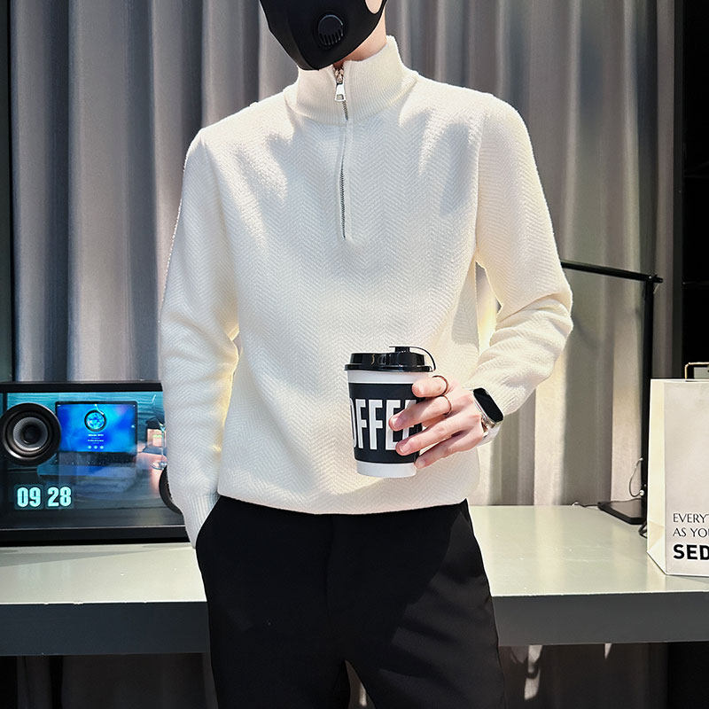 SM74-P68控98社会小伙店主风男潮毛衣针织衫白3,男装针织衫/毛衣,电商A220