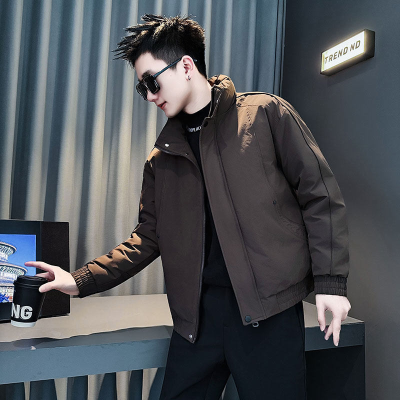 MF103-P138 控178  冬季社会小伙加厚保暖立领棉衣棉服外套 咖色2图片