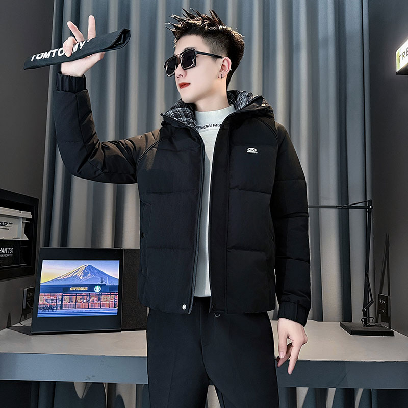 MF105-P138控178冬季社会小伙加厚保暖棉衣棉服连帽外套黑色1,男装棉衣,电商A220
