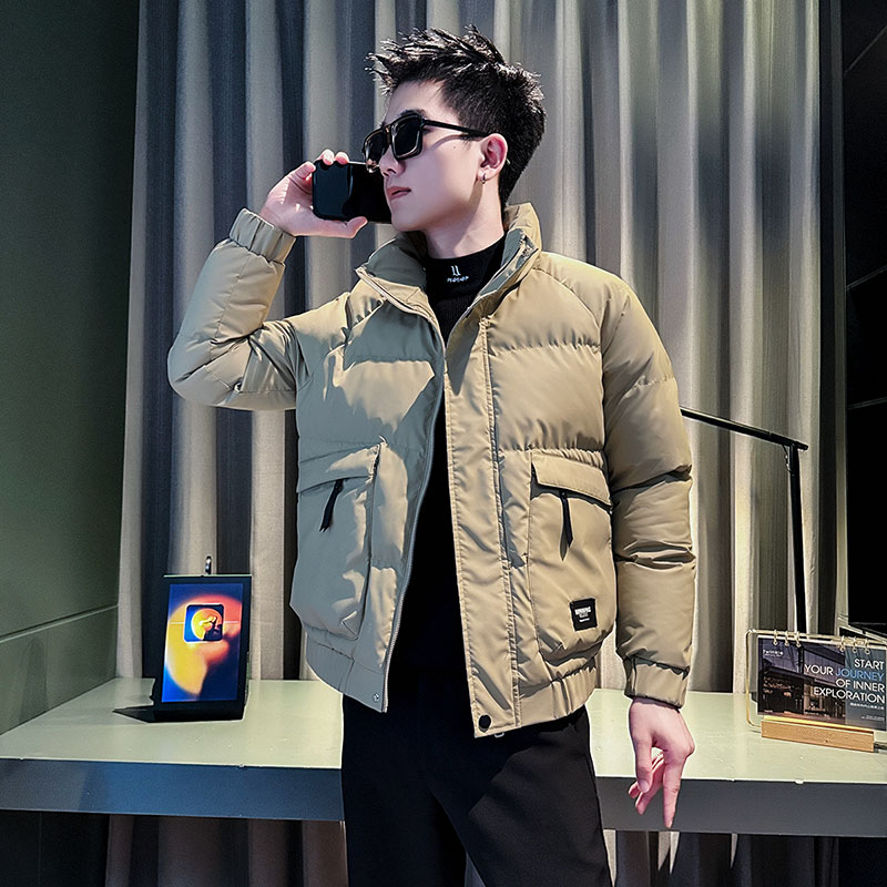MF71-P138 控178  冬季社会小伙店主风立领棉衣棉服外套 卡其1图片