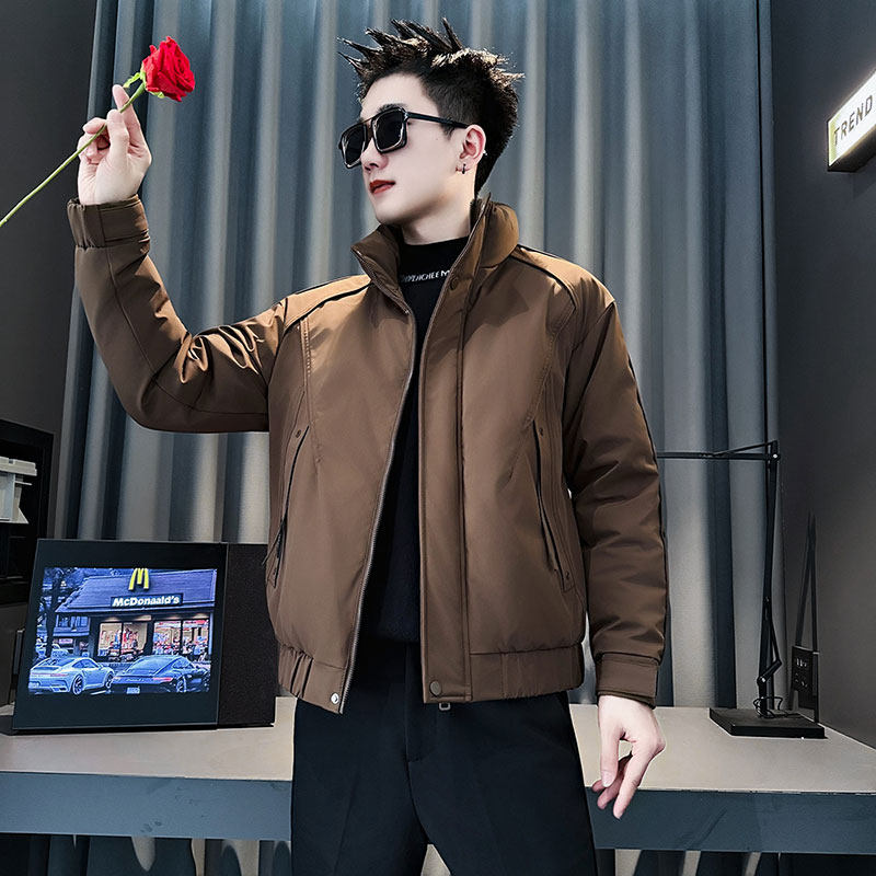 MF96-P138控188冬季社会小伙加厚保暖立领棉衣棉服外套咖色2，男装棉衣，电商A220
