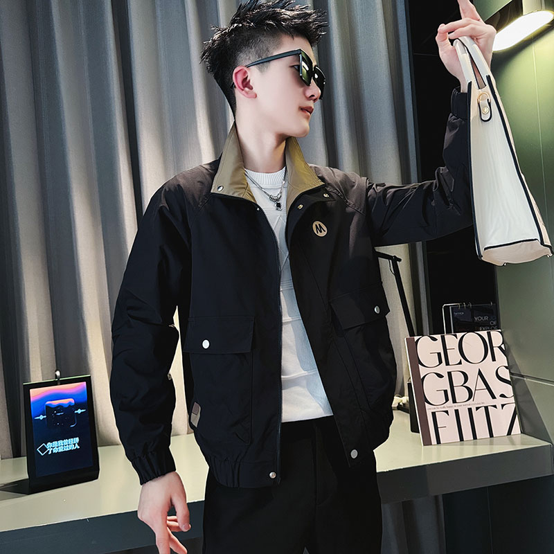 SJ75-P98控138社会小伙夹克外套男潮店主风上衣黑2,男装夹克,电商A220