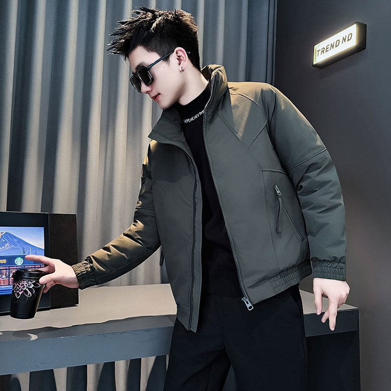 MF106-P138控178冬季社会小伙加厚保暖立领棉衣棉服外套绿色2，男装棉衣，电商A220