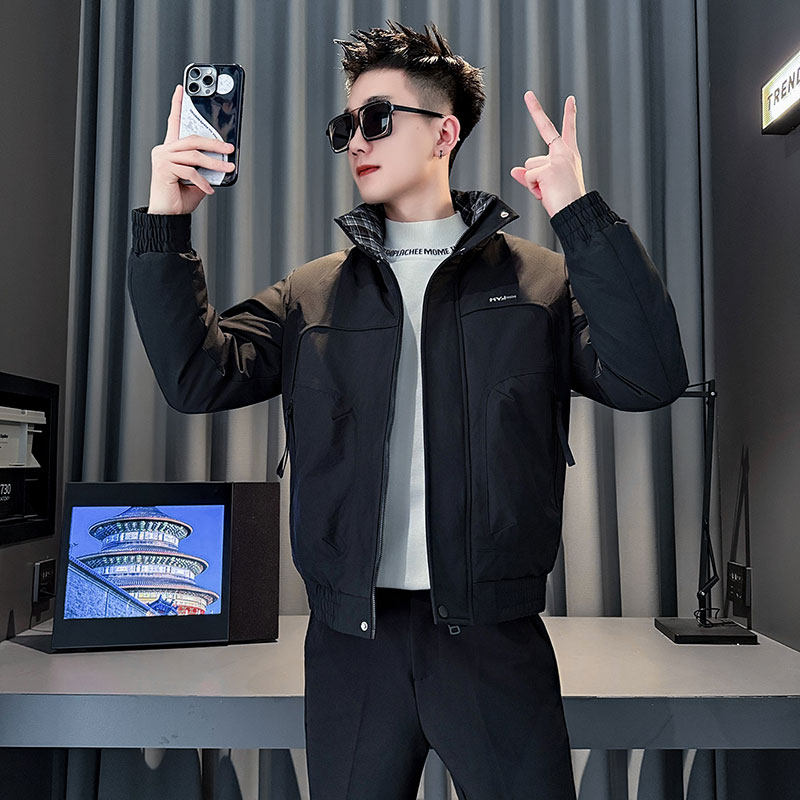 MF99-P138控178冬季社会小伙加厚保暖立领棉衣棉服外套黑2，男装棉衣，电商A220