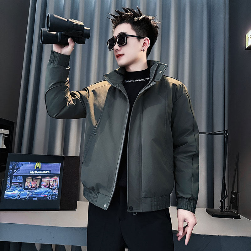 MF103-P138控178冬季社会小伙加厚保暖立领棉衣棉服外套咖色1,男装棉衣,电商A220