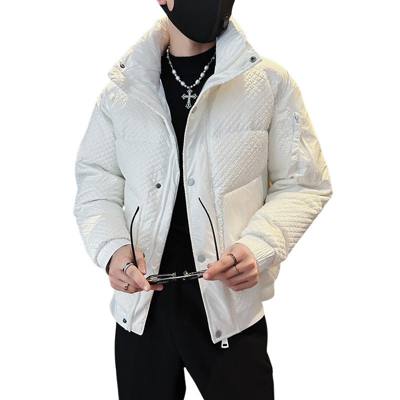 MF26-P148控198冬季社会精神小伙痞立领保暖休闲棉衣外套黑1,男装棉衣,电商A220