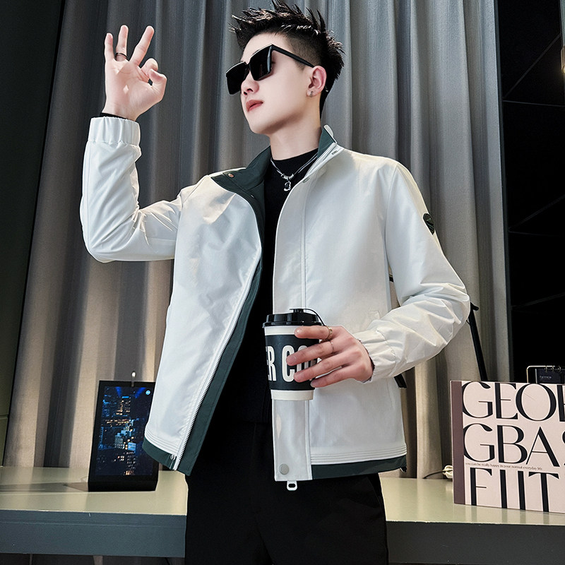 SJ82-P98 控138 社会小伙夹克外套男潮店主风上衣 白1图片