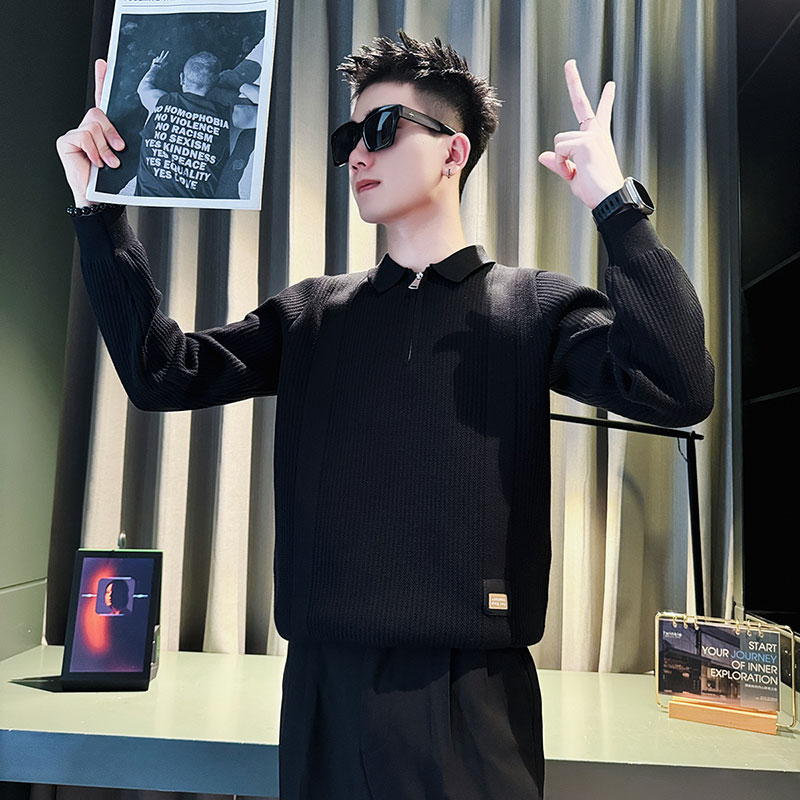 SM84-P68控98社会小伙店主风男潮毛衣针织衫白1,男装针织衫/毛衣,电商A220