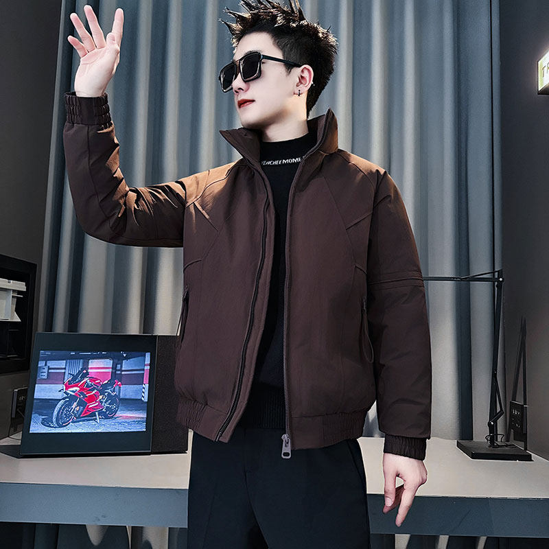 MF106-P138控178冬季社会小伙加厚保暖立领棉衣棉服外套暗红色2，男装棉衣，电商A220