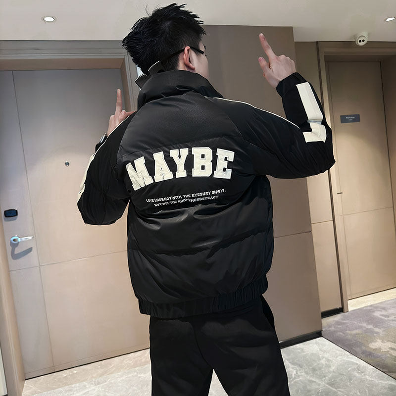 MF54-P138 控178  冬季社会小伙店主风保暖立领棉衣棉服外套 黑4图片