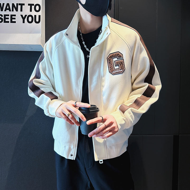 SJ49-P108控148秋装社会小伙夹克外套男潮店主风上衣黑色2,男装夹克,电商A220