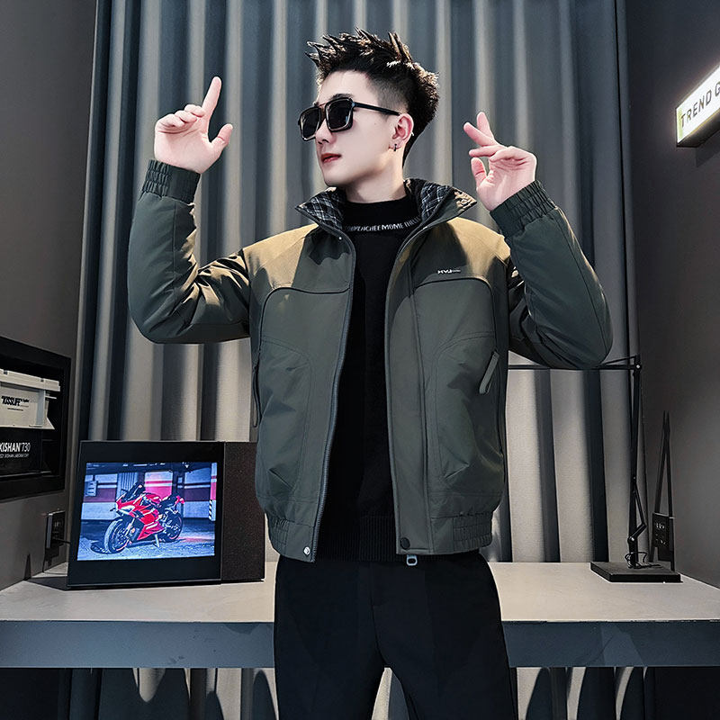 MF99-P138控178冬季社会小伙加厚保暖立领棉衣棉服外套绿色1，男装棉衣，电商A220