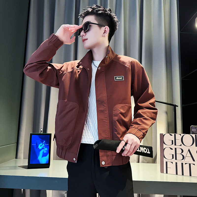 SJ88-P98控138社会小伙夹克外套男潮店主风上衣红1,男装夹克,电商A220