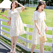 潮妈连衣裙ins 高腰孕妇遮肚子显瘦网红新款 新款 孕妇连衣裙女夏季