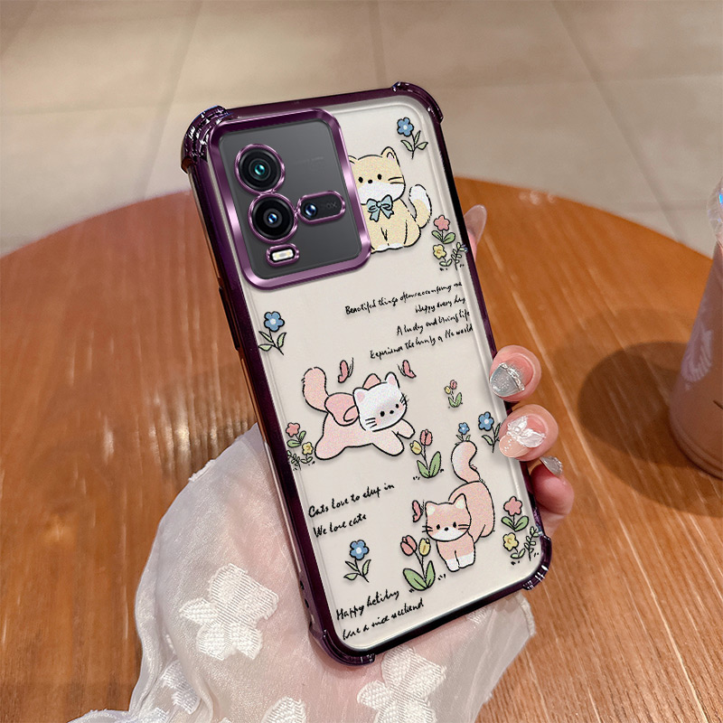可爱小猫适用vivoiqoo10手机壳iqoo10pro保护硅胶套vivo全包防摔V2217A软壳2218女iq0010爱酷新款por高级感薄