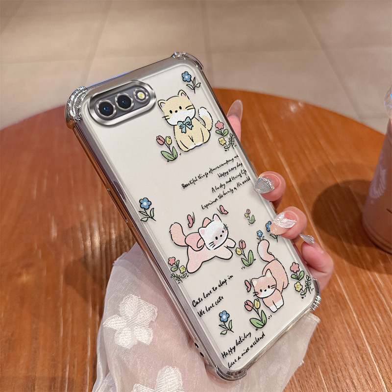 可爱猫咪适用oppoA5手机壳oppo保护A5硅胶套opa全包气囊防摔PBAM00透明软opopa时尚0PP0女PKP110新款PBAT