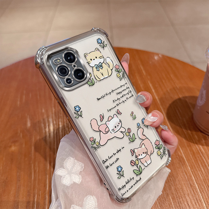 可爱猫咪适用oppoFindx3手机壳Findx3pro保护x3摄影师版硅胶套por全包find防摔oppo透明软oppox3女新款卡通潮