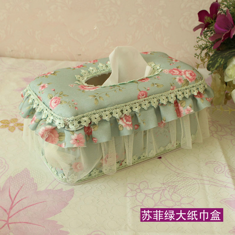 包邮苏菲田园蕾丝车用欧式纸巾套