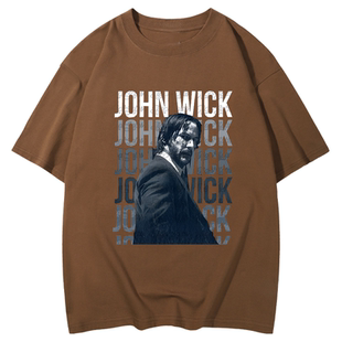疾速追杀4T恤基努杀神John Wick纯棉重磅230落肩OVERSIZE男女美式