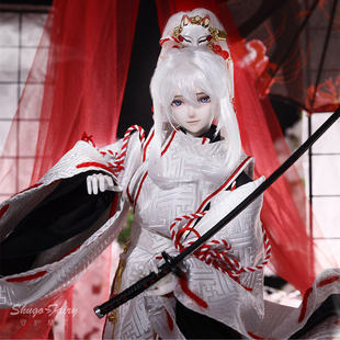 原创日式和风bjd男娃四分Suzuki铃木渚关节可动玩偶狐妖手工面具