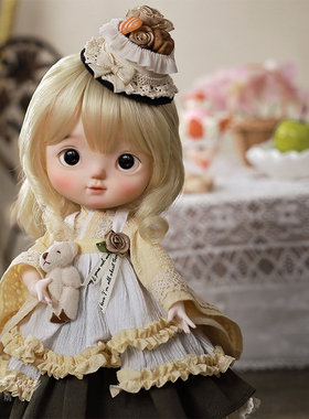 原创正版6分bjd娃娃Cookie鱼饼sd玩偶和服女孩蛋糕裙树脂全套潮玩