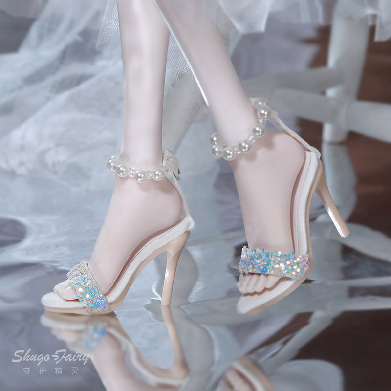 正版bjd娃鞋四分高跟脚女