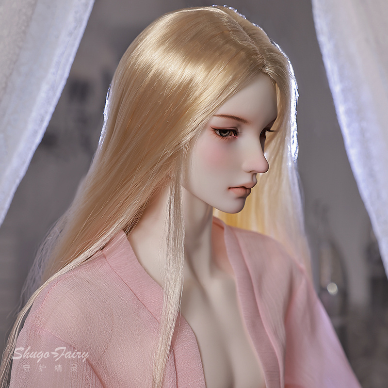 3分bjd娃白苏粉色长款睡衣叔娃