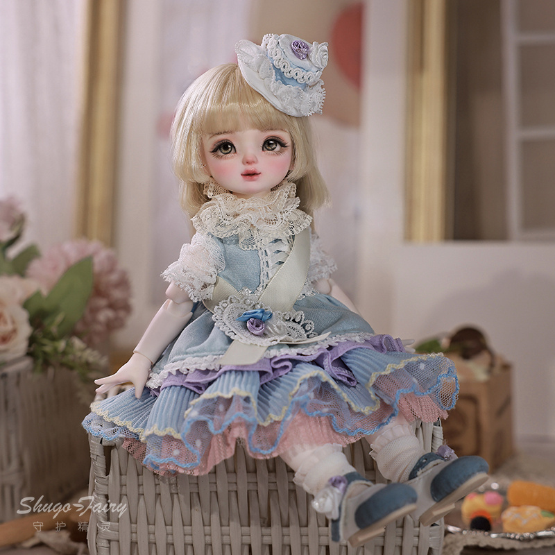 6分bjd娃娃香香复古风蛋糕裙