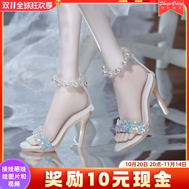 正版bjd娃鞋四分高跟脚女