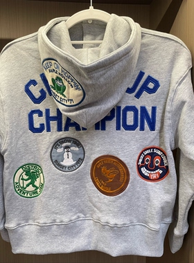 日系儿童连帽卫衣2026春款DD男女童韩版帅气卡通刺绣休闲帽衫外套