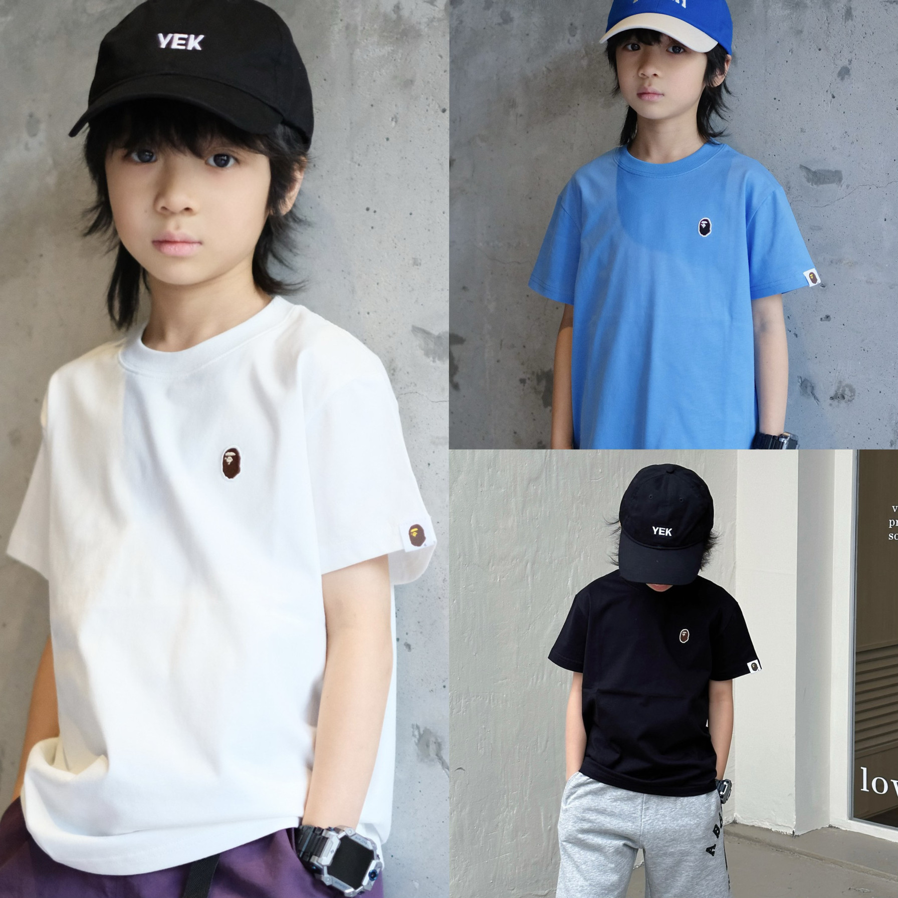 日系儿童纯棉短袖T恤夏季童装中大童男童刺绣基础款休闲半袖t恤潮