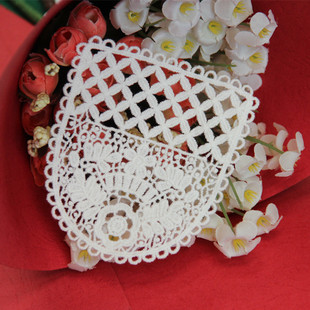 宽9cm 波浪边镂空口袋 徽章 全棉刺绣布贴 diy 手缝补丁 服装辅料