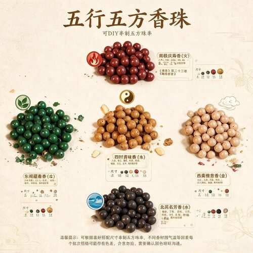 天然中药古法手工安神五行串珠