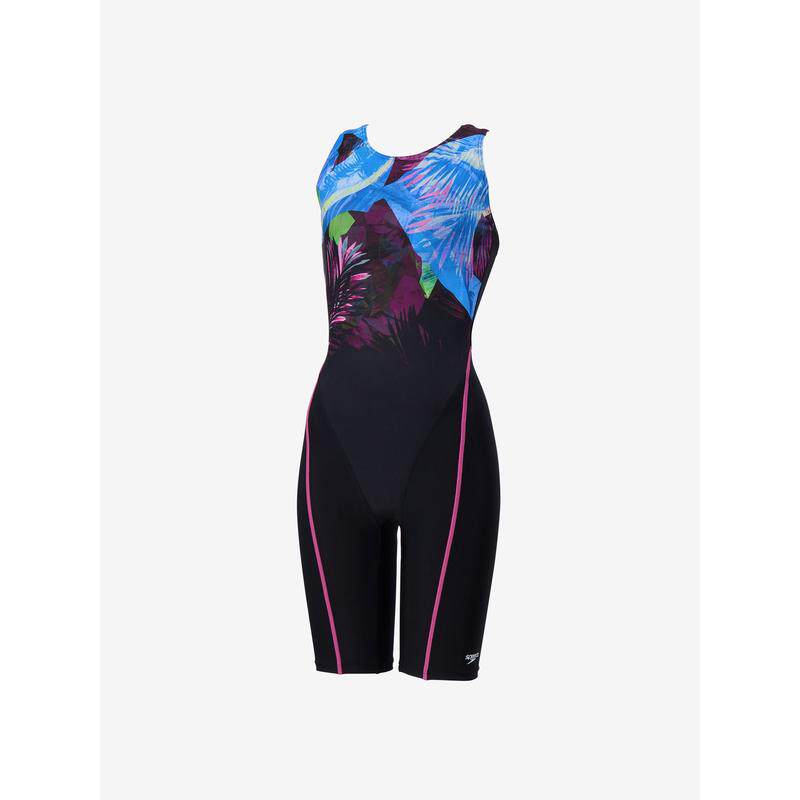 代购Speedo速比涛女士泳衣防晒速干印花长袖游泳训练泳装爆款