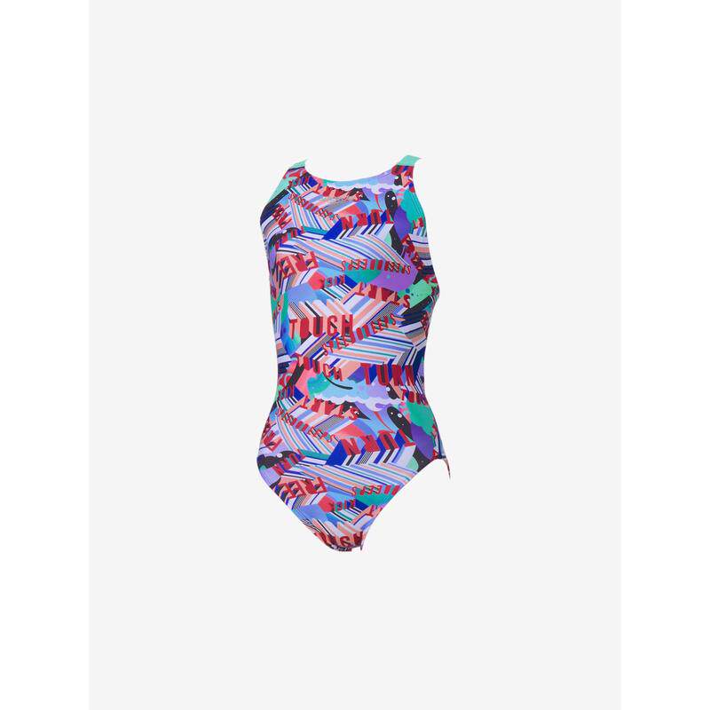 代购Speedo速比涛女士泳衣耐氯速干印花宽肩训练游泳泳装爆款