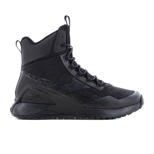 代购Reebok锐步男士战术靴防滑轻量化缓震耐磨高帮黑色织物鞋面