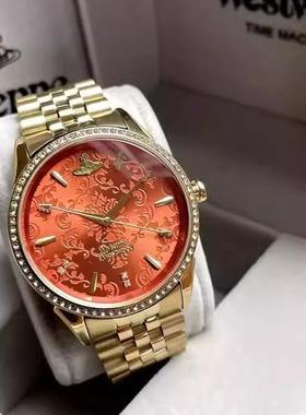 Vivienne Westwood The Wallace 女士时尚精致橙色钢带石英手表