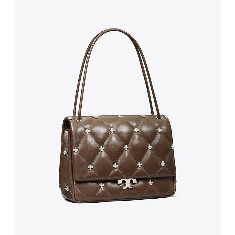 海外代购Tory Burch/汤丽柏琦女士单肩包菱格纹翻盖通勤日常