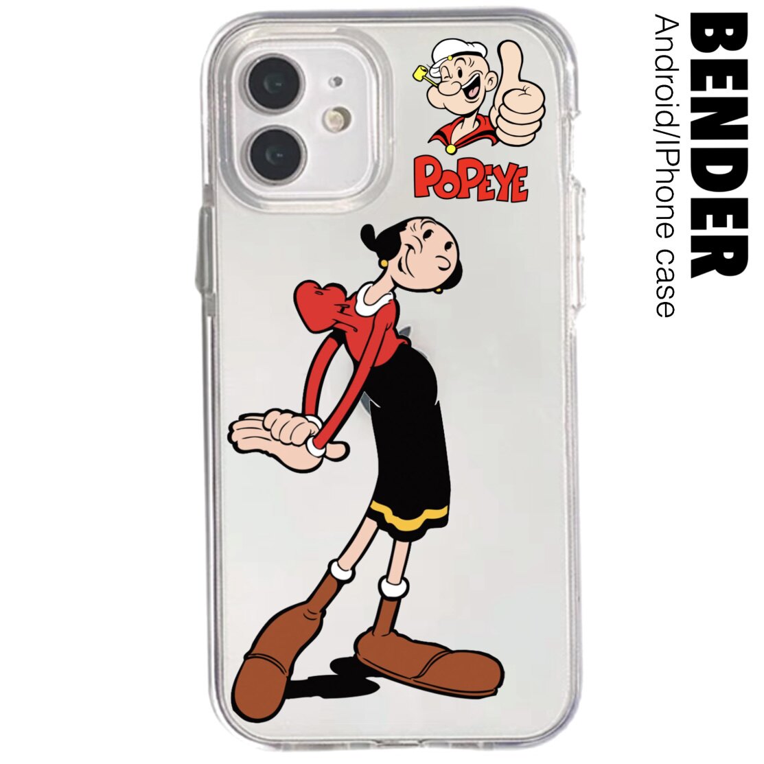 菠菜大力士水手Popeye卡通周边适用于iPhone11plus12mini13promax苹果14华为全包情侣手机壳