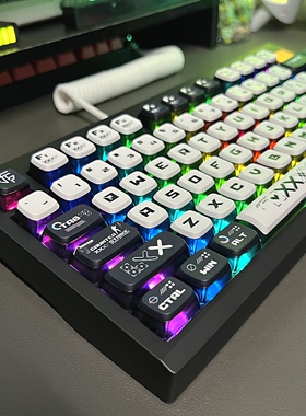 印花集四面侧透布丁键帽MDA高球帽PBT五面热升华夜魔 Wooting