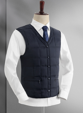 羽绒马甲男士中老青年秋冬季内穿轻薄白鸭绒保暖背心马夹坎肩内胆