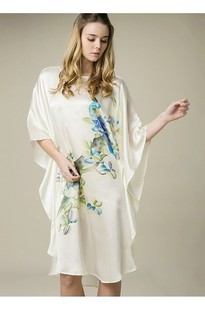 大码连衣裙夏季女士正宗杭州真丝绸睡袍百分之百桑蚕丝连衣裙睡衣