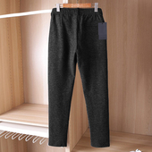 罗马布弹力运动休闲裤 子男8512 保暖直筒松紧腰长裤 男冬季 磨毛厚款