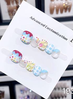 儿童专用穿戴甲3-12岁纯手工高品质学生可爱短款美甲小孩指甲贴片