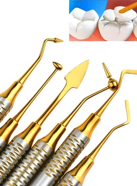 6PCSDental Composite Resin Filling Set Spatula Thick Handle