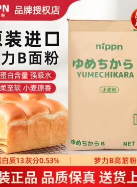 日本进口NIPPN梦力b高筋面粉吐司面包北海道梦之力b小麦粉25kg