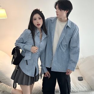 衬衫 高级感情侣装 个性 小众设计休闲长袖 男女国潮宽松外套 秋季