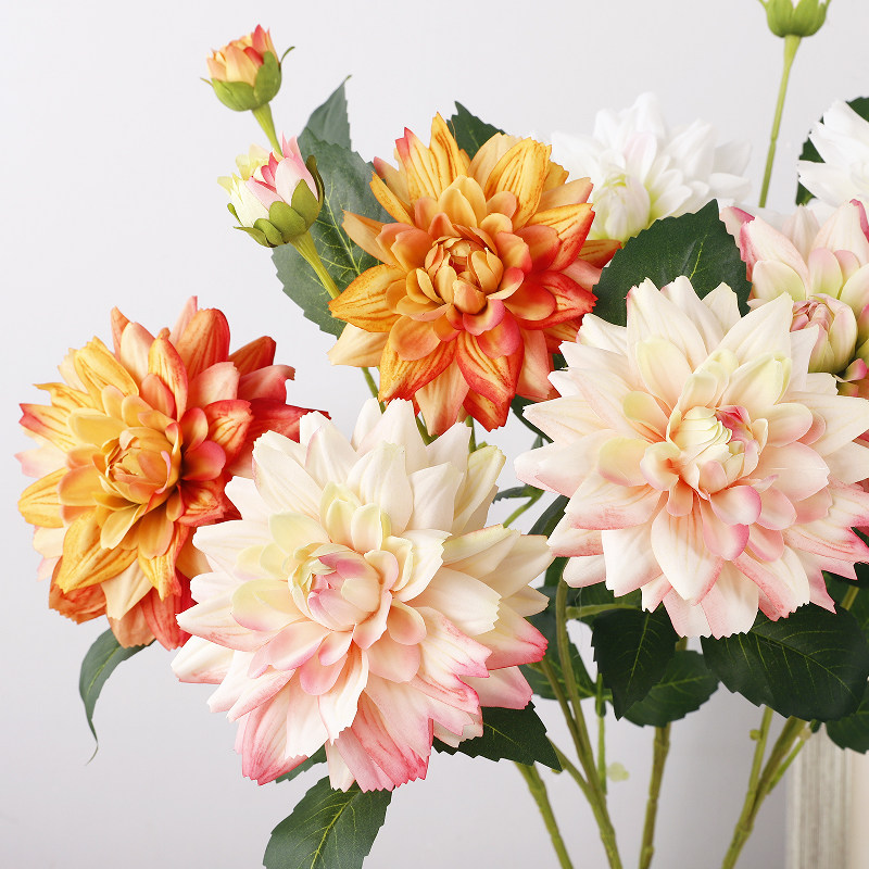 橘梦仿真大丽花桌面插花装饰摆件