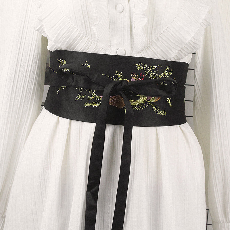 凤凰刺绣腰封女宽汉服配饰民族风装饰百搭配连衣裙子绑带绣花腰带