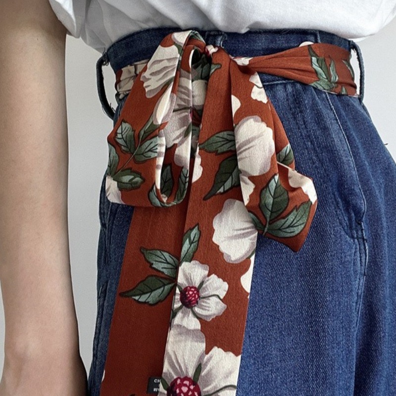 秋冬美拉德色彩装饰丝巾收腰神器百搭波西米亚民族风腰带配连衣裙